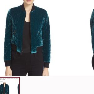 ISO Demia' Quilted Velvet Crop Bomber Jacket